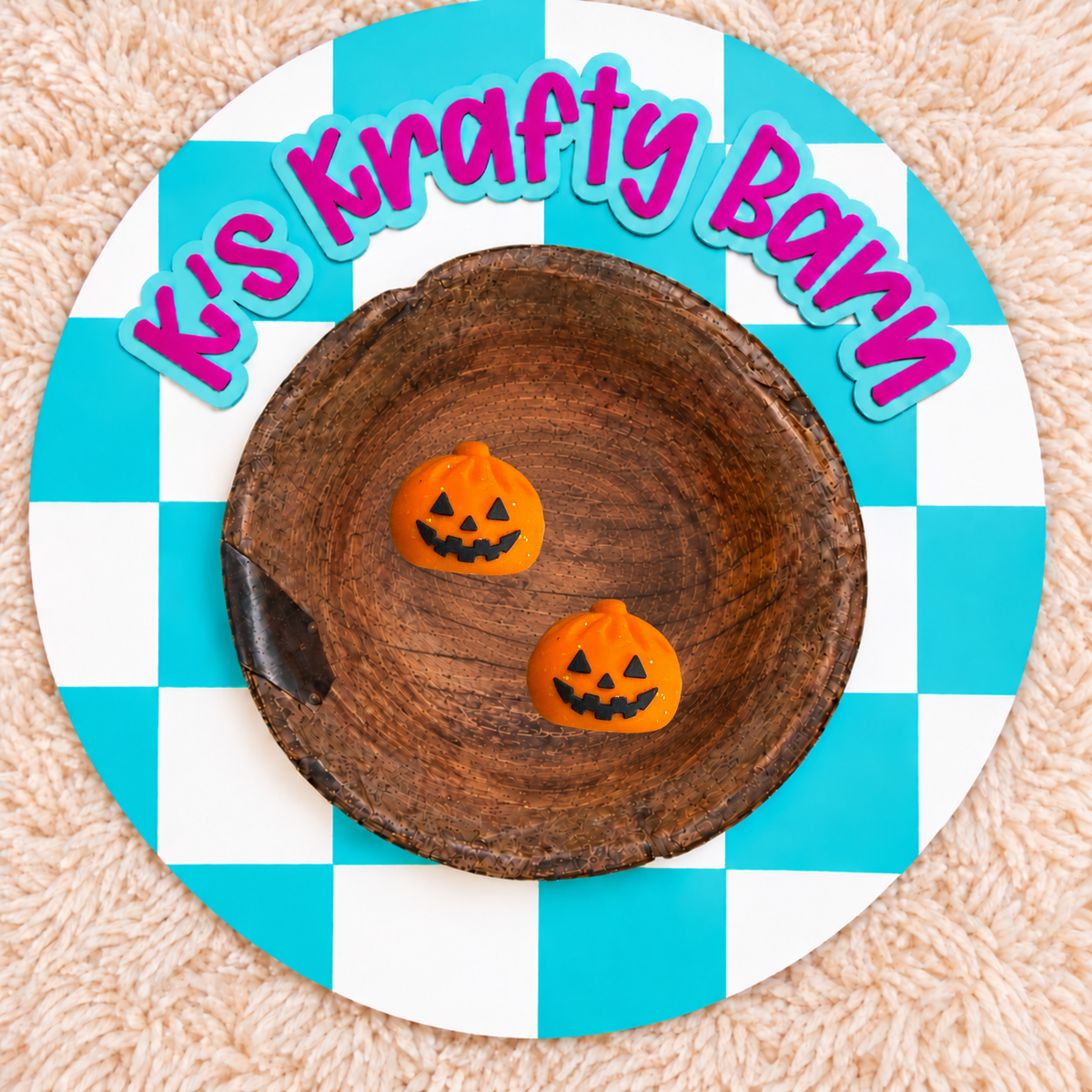 3D Orange Skeleton Dumplin Silicone Focal Bead