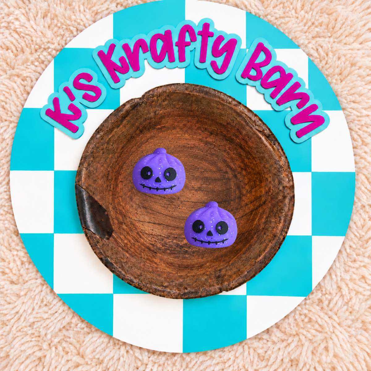 3D Purple Skeleton Dumplin Silicone Focal Bead