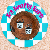 3D White Jack-O’-Lantern Bucket Silicone Focal Bead