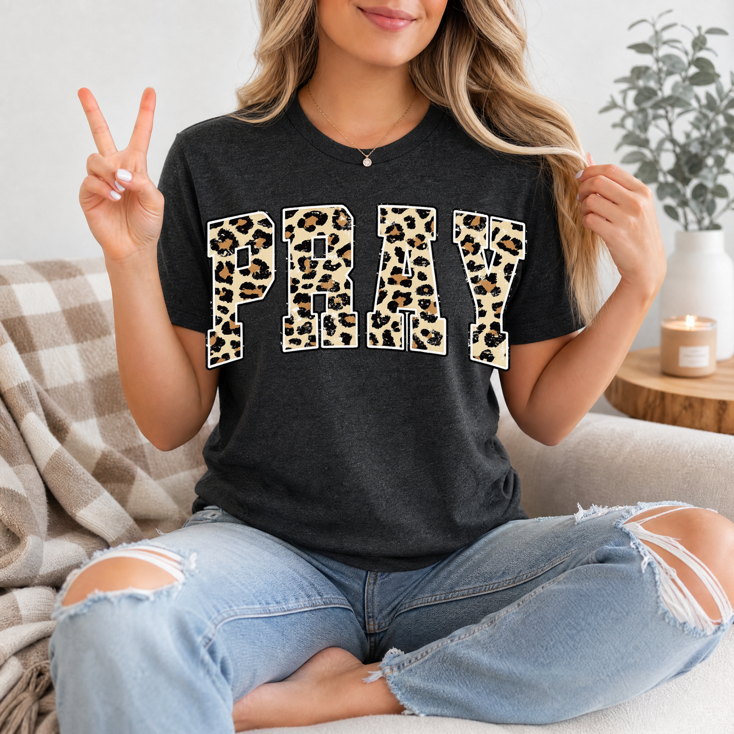 Cheetah PRAY Premium Graphic Tee