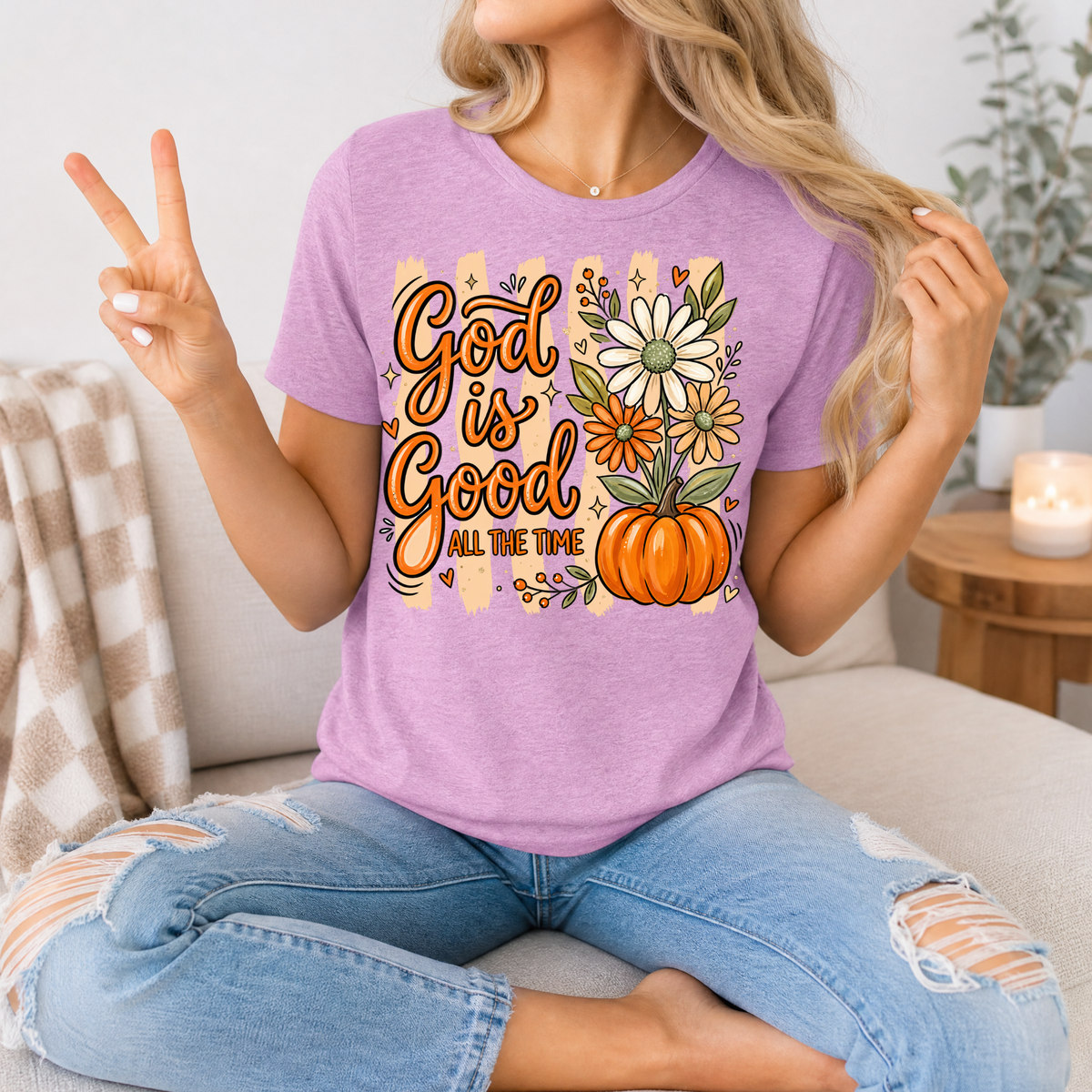 God Is Good Pumpkin Premium Graphic Tee