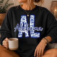 Alabama Blue Floral AL Crewneck Sweatshirt