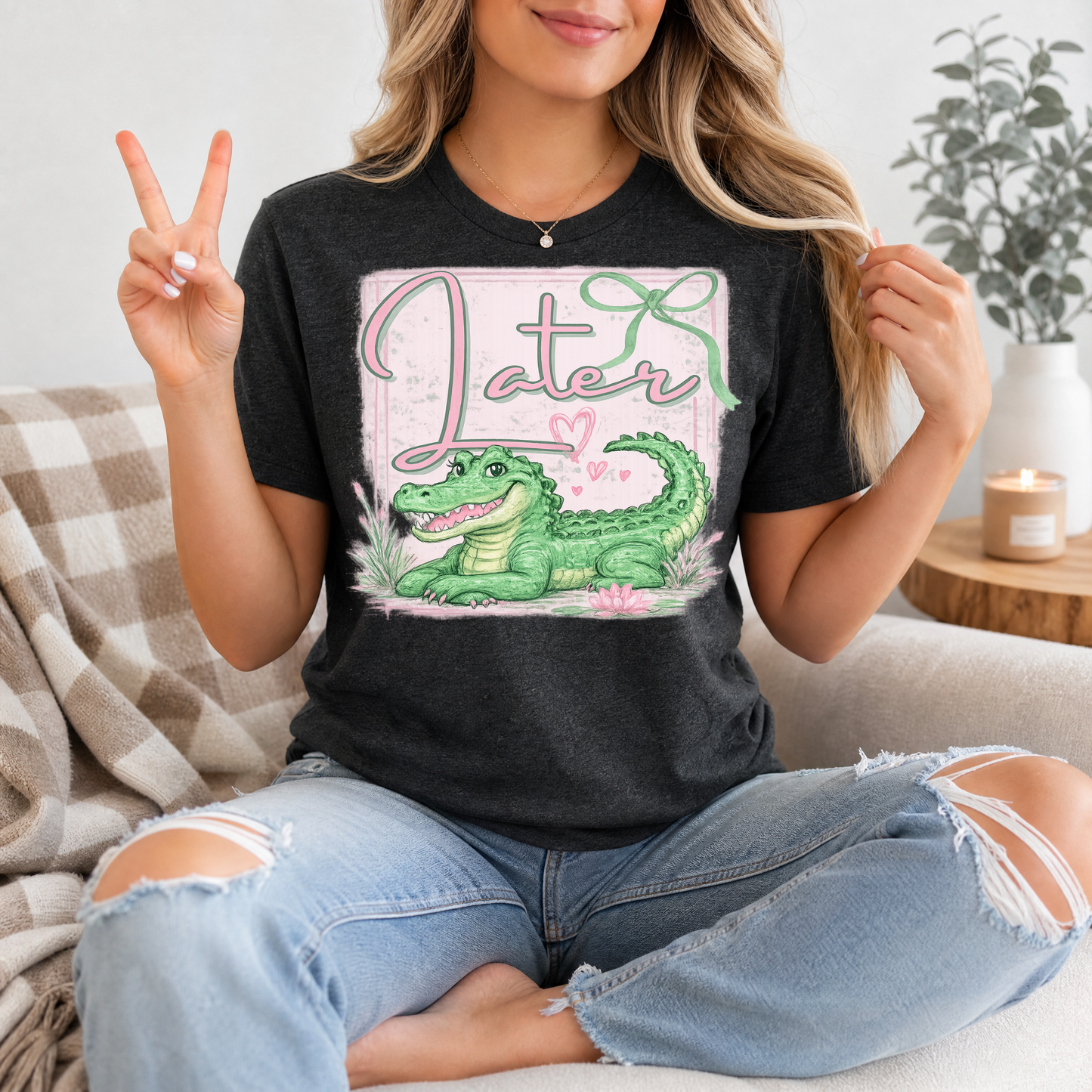 Precious Later Gator Girly Premium Graphic Tee