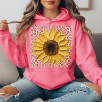 Sunflower Leopard Stripe Graphic Hoodie