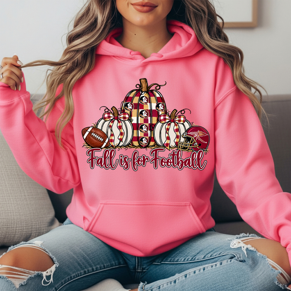 Florida State Fall Is for Football Pumpkin Graphic Hoodie