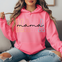 Pastel Mama Outline Graphic Hoodie