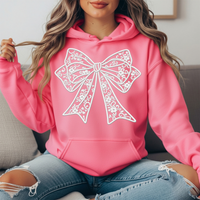 Floral Lace Bow Graphic Hoodie