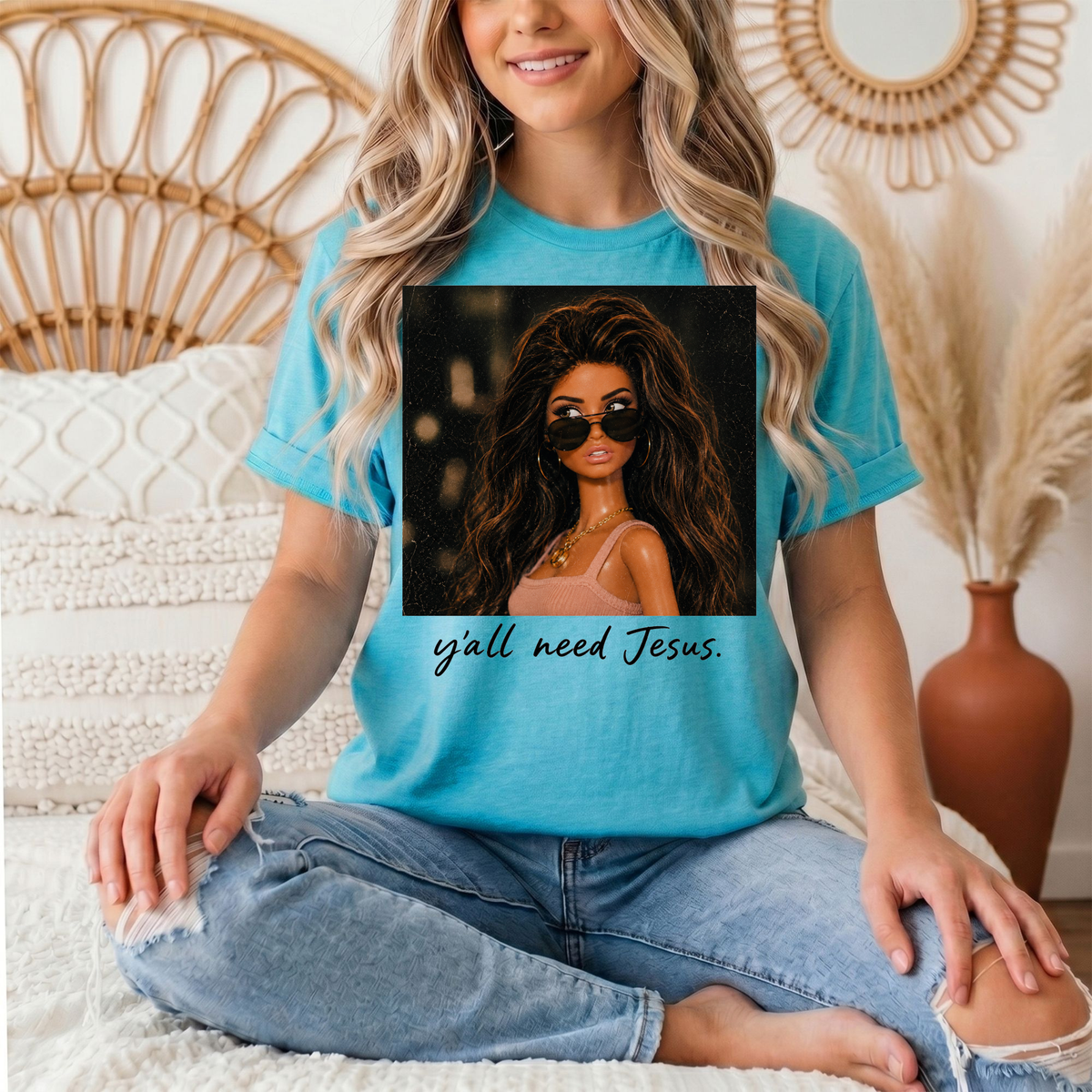 Y'all Need Jesus Doll Graphic Tee