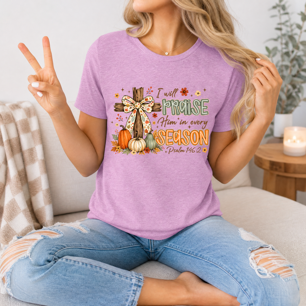 Praise Him in Every Season Premium Graphic Tee