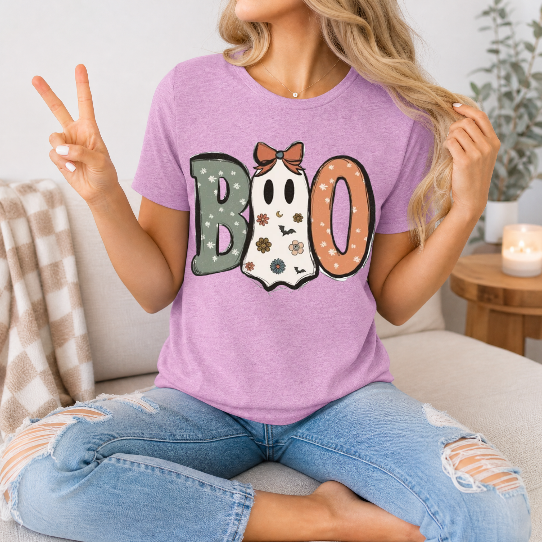 Boo Bow Ghost Premium Graphic Tee