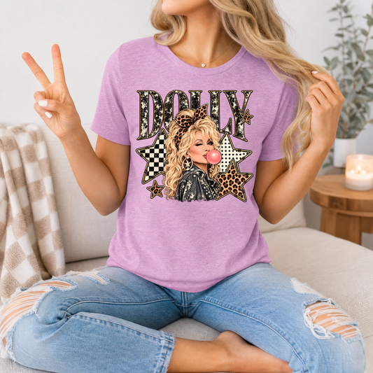 Dolly Bubblegum & Leopard Bow Vintage Graphic Tee