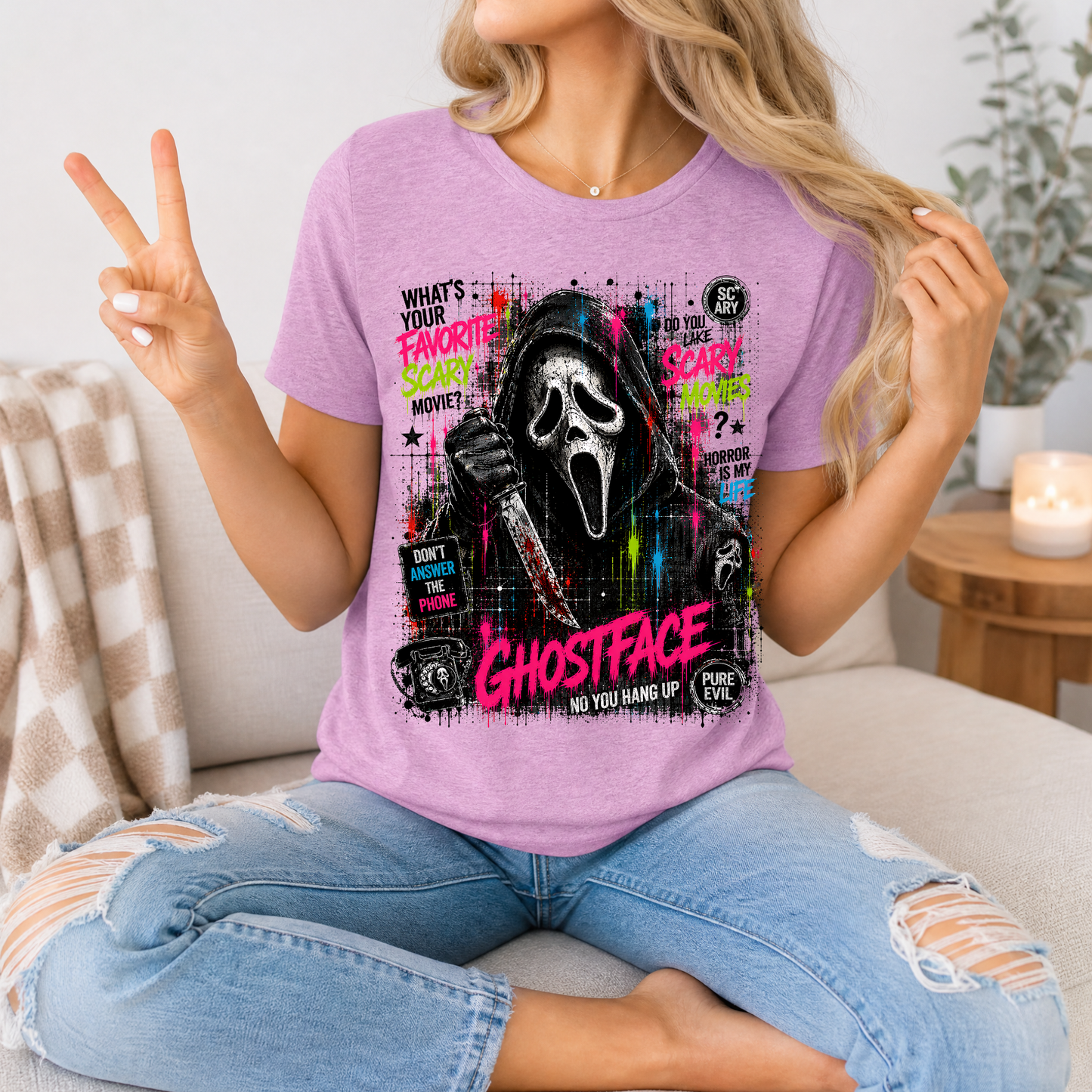 Ghostface Scary Movie Premium Graphic Tee