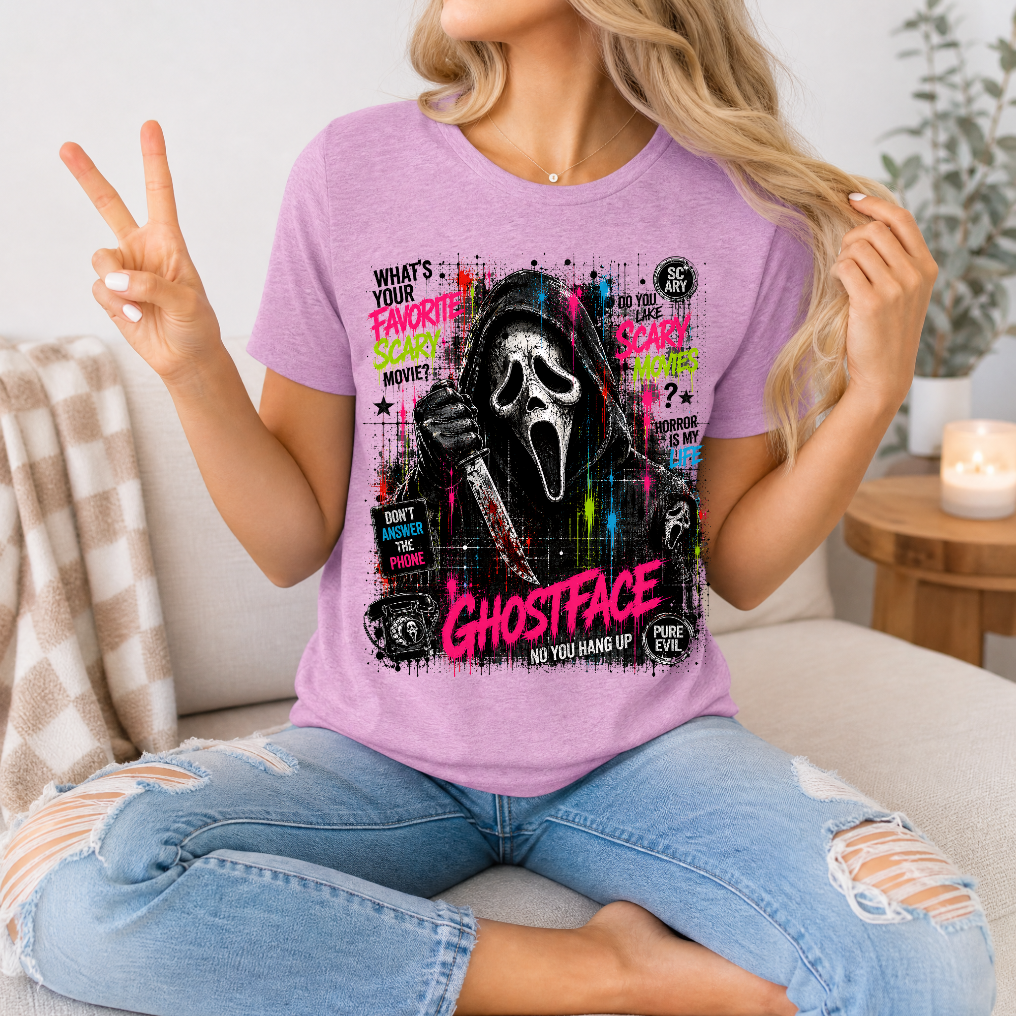 Ghostface Scary Movie Premium Graphic Tee