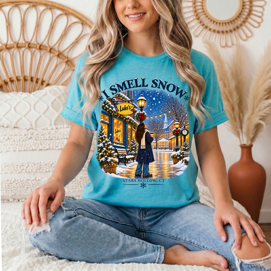 I Smell Snow Graphic Tee – Stars Hollow Winter Scene
