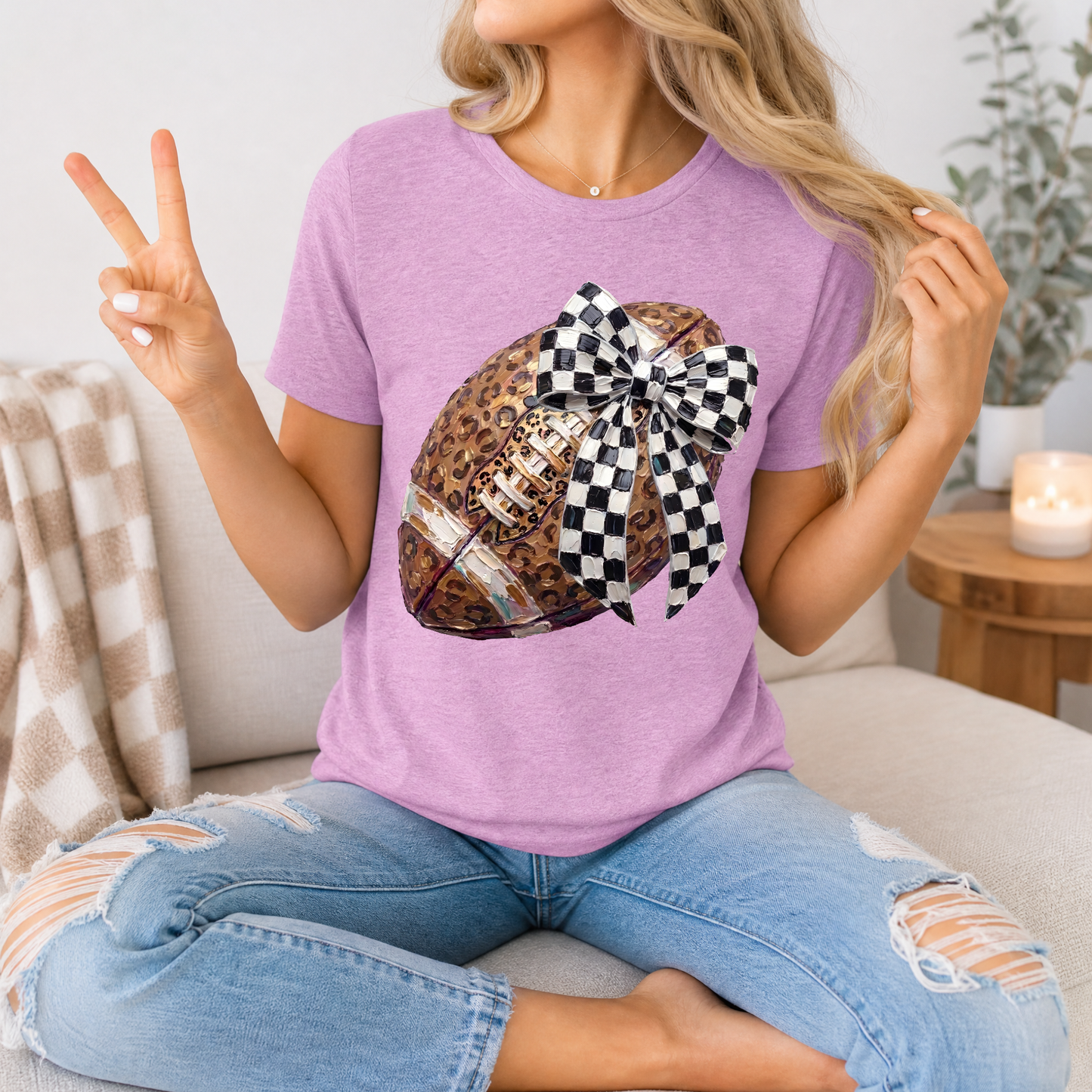 Leopard Painted Football Premium Graphic Tee