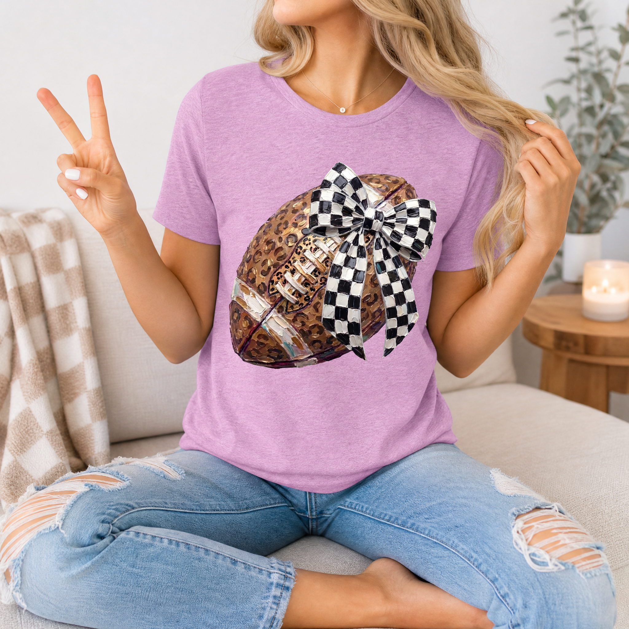Leopard Painted Football Premium Graphic Tee