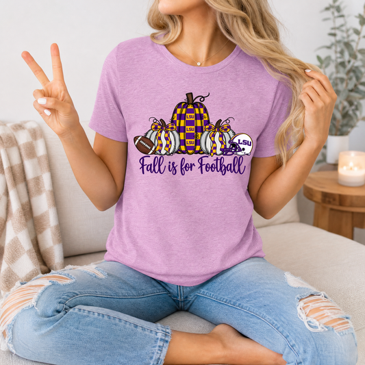 Fall Is For Football - Louisiana Premium Graphic Tee
