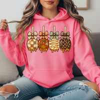 Fall Caramel Apples & Gingham Bows Graphic Hoodie