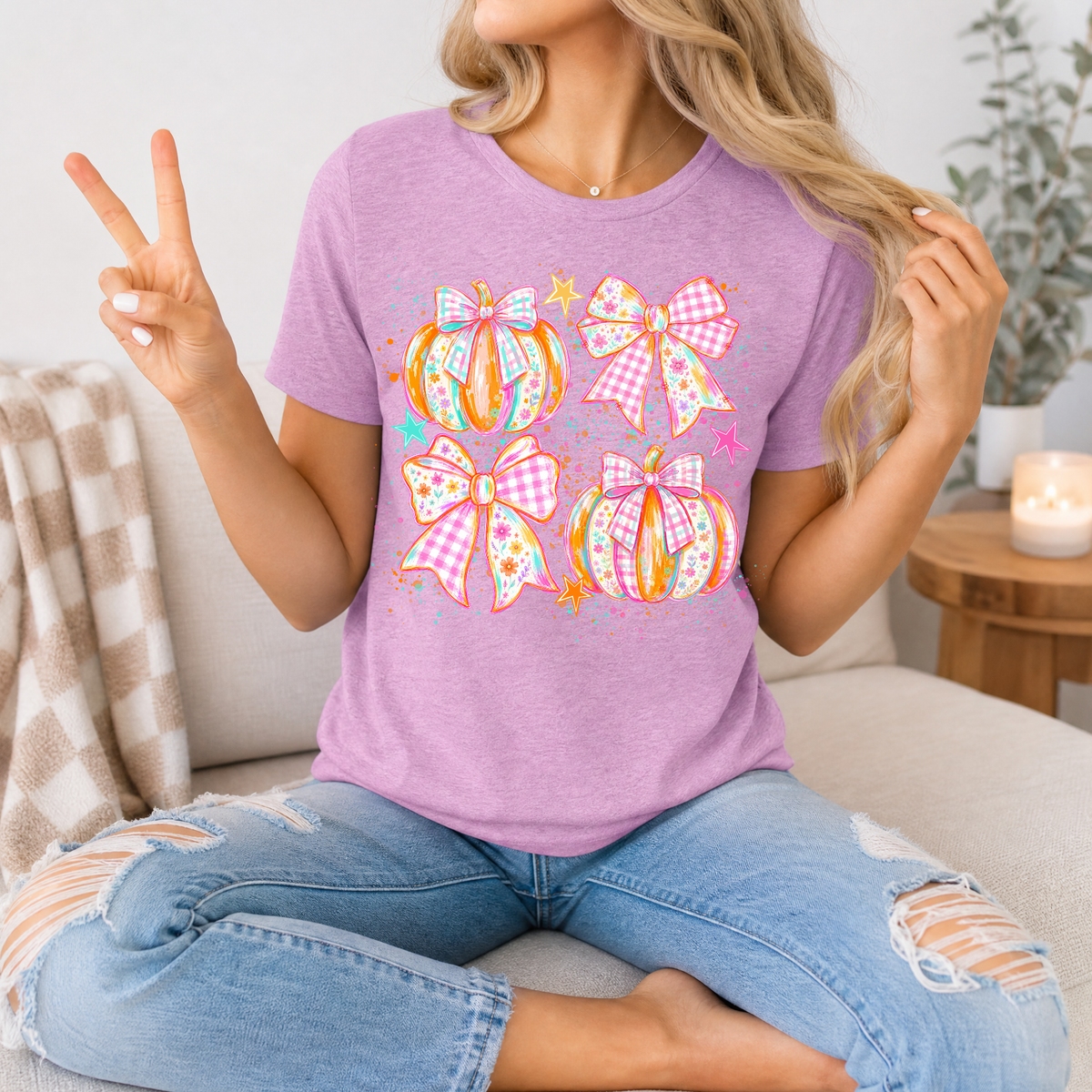 Pumpkin Bows Premium Graphic Tee