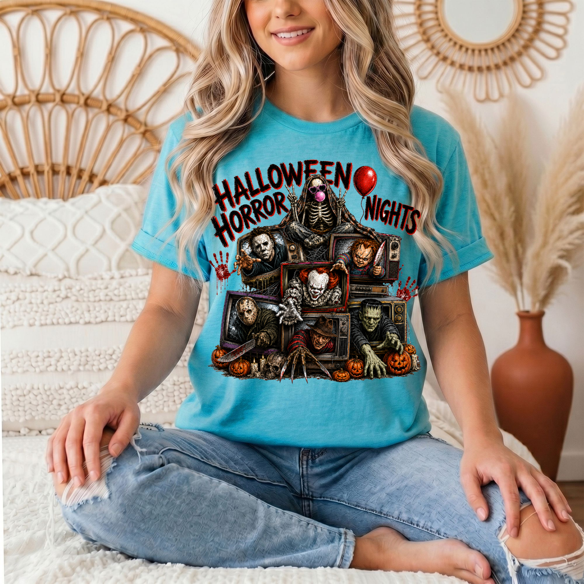 Halloween Horror Nights Vintage TV Graphic Tee