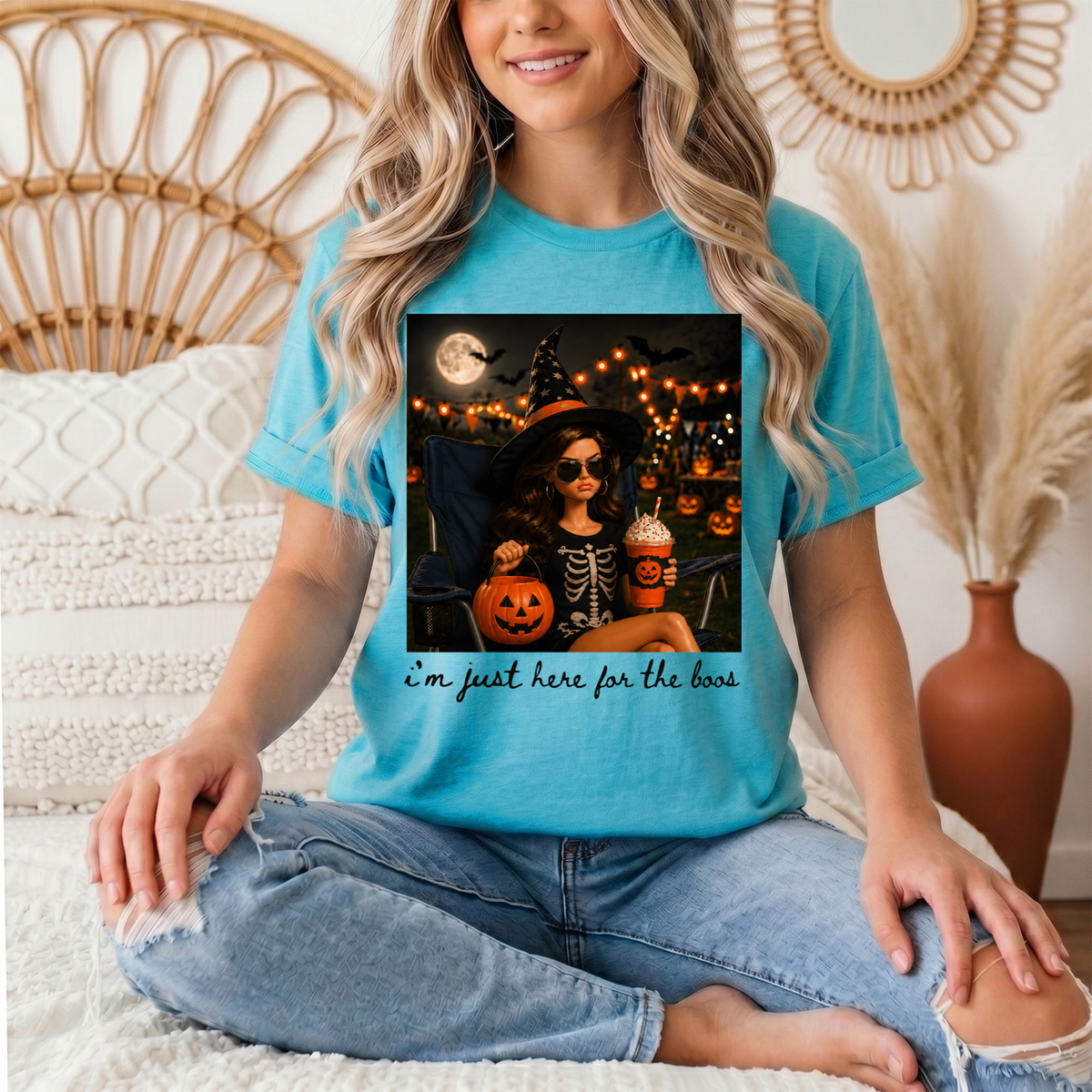 I'm Just Here for the Boos Halloween Graphic Tee