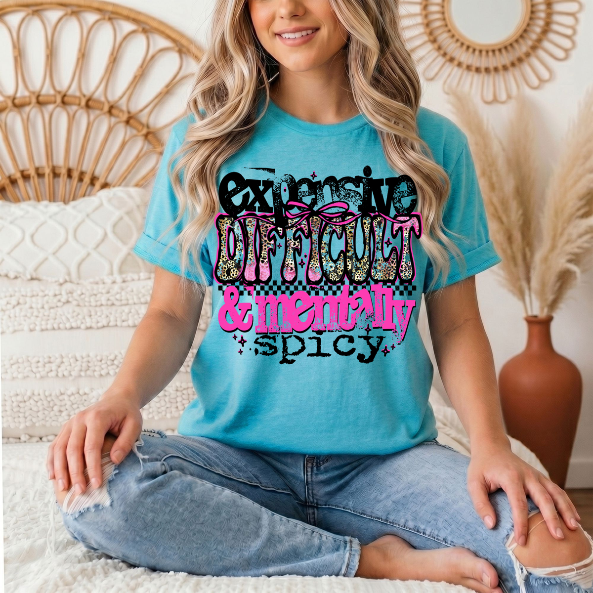 Expensive Difficult & Mentally Spicy Funny Graphic Tee