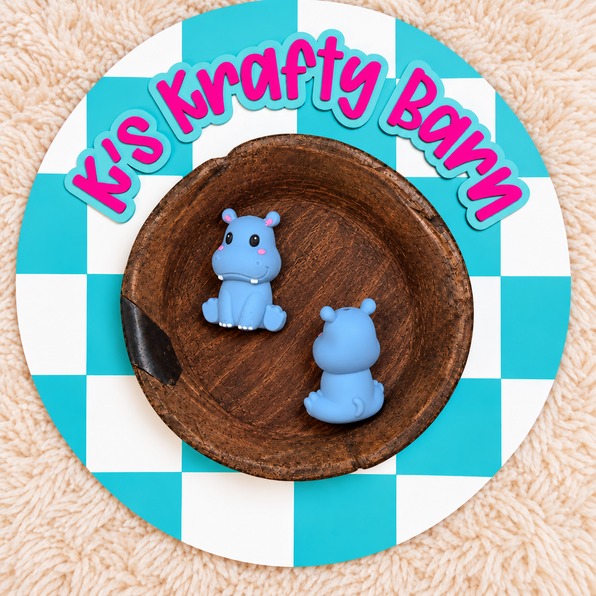 3D Hippo Silicone Focal Bead