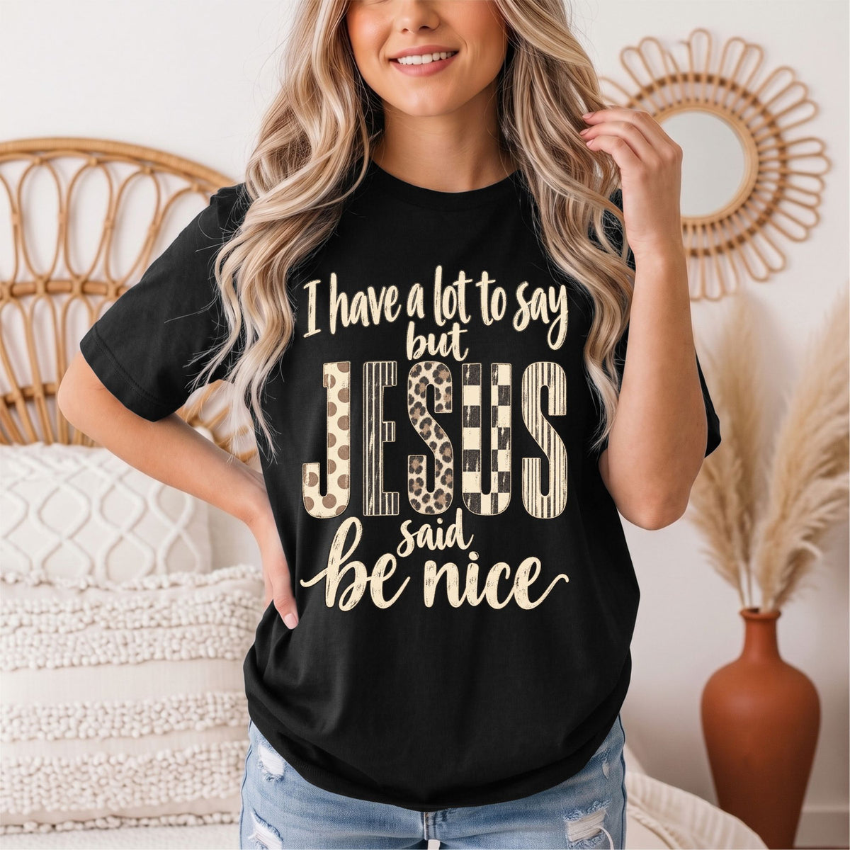 I Have a Lot to Say, but Jesus Says No Christian Graphic Tee