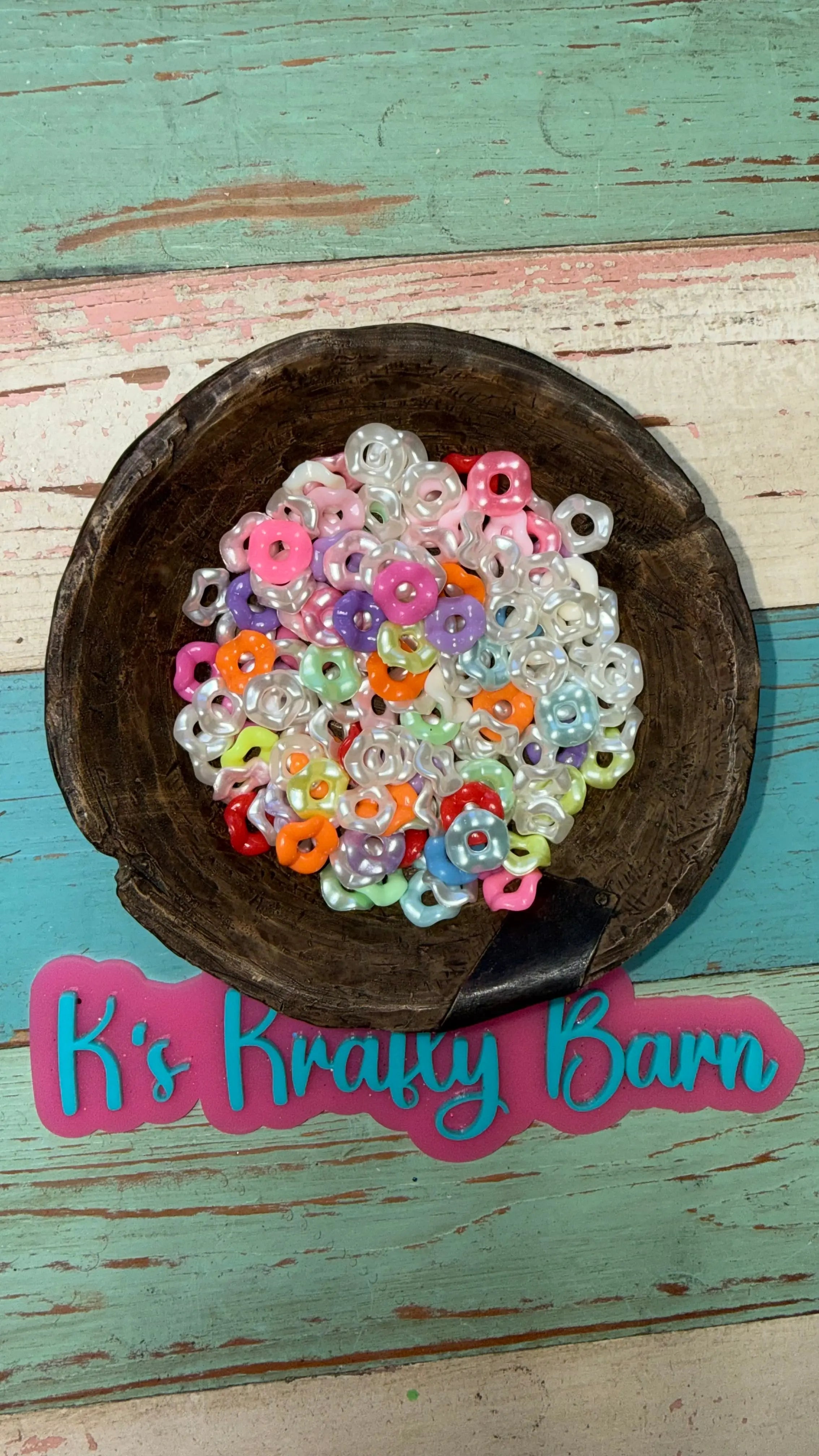 14mm Wavy Spacers for beadable items- 50 pack RANDOM MIX K's Krafty Barn