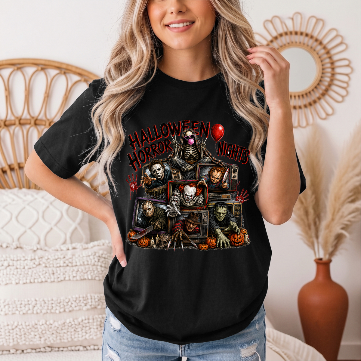 Halloween Horror Nights Vintage TV Graphic Tee