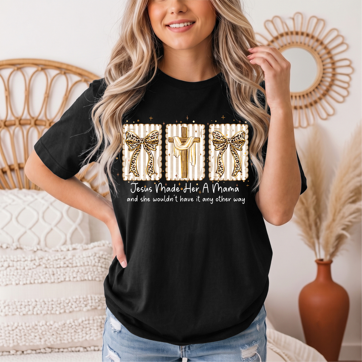 Jesus Made Her a Mama Christian Graphic Tee