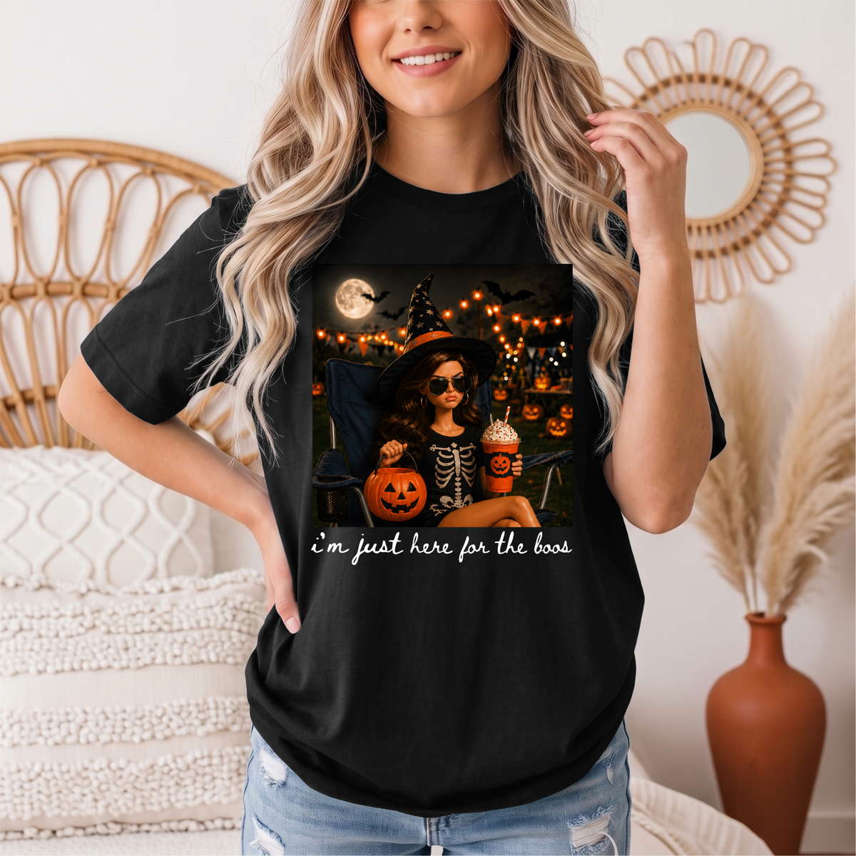 I'm Just Here for the Boos Halloween Graphic Tee