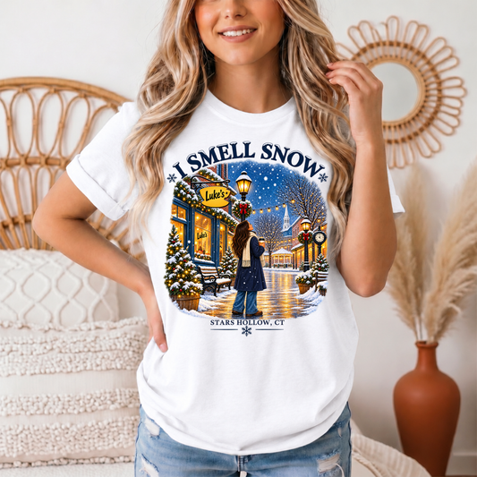 I Smell Snow Graphic Tee – Stars Hollow Winter Scene