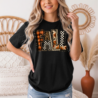 Fall Plaid Leopard & Floral Patchwork Graphic Tee