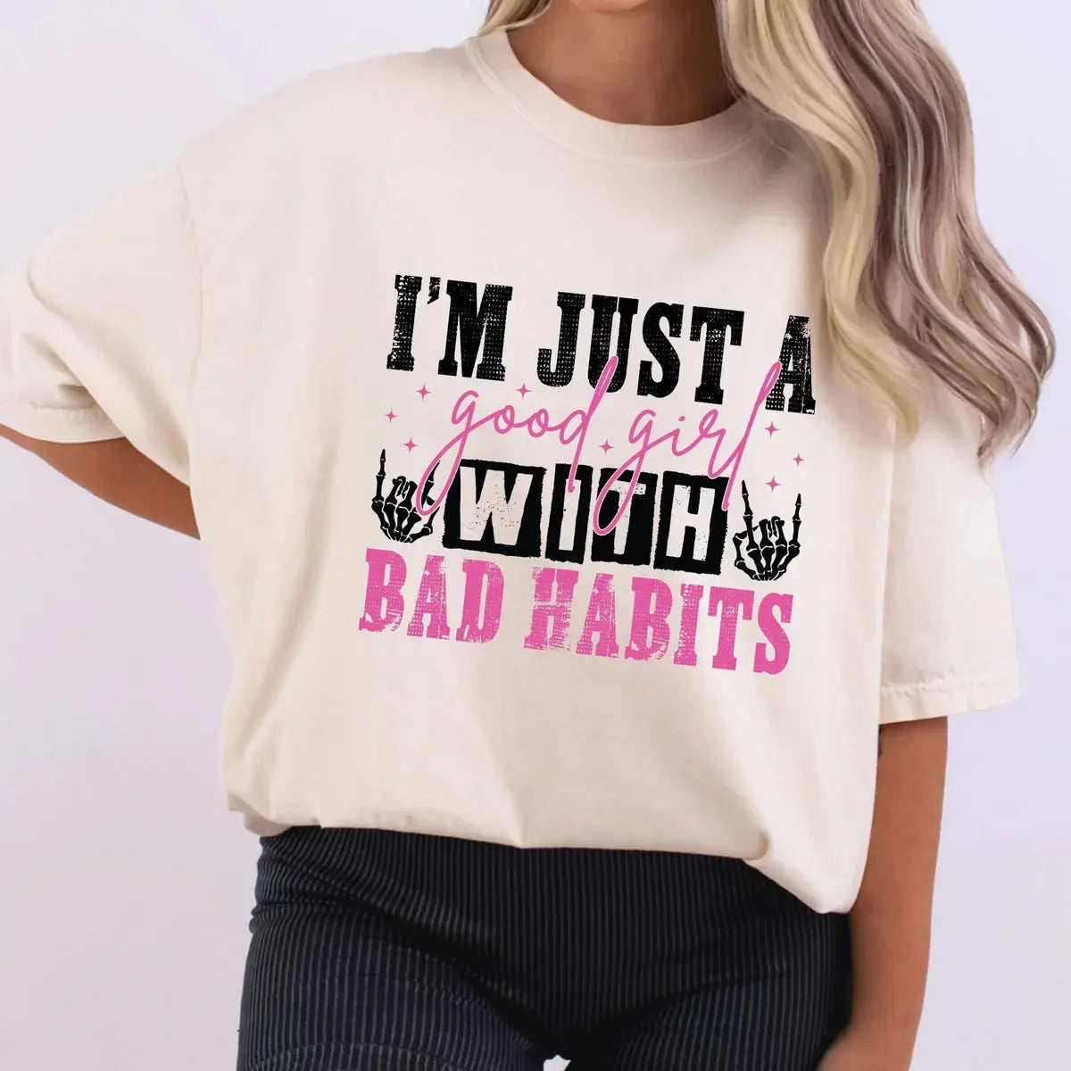 Good Girl With Bad Habits Shirt | Funny Graphic Tee K's Krafty Barn
