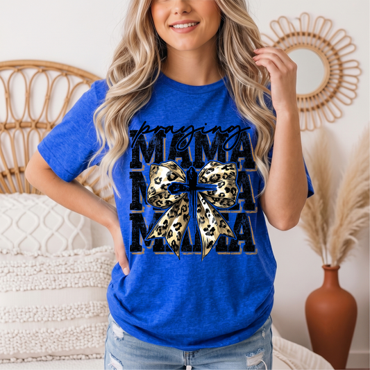 Praying Mama Leopard Bow & Cross Graphic Tee
