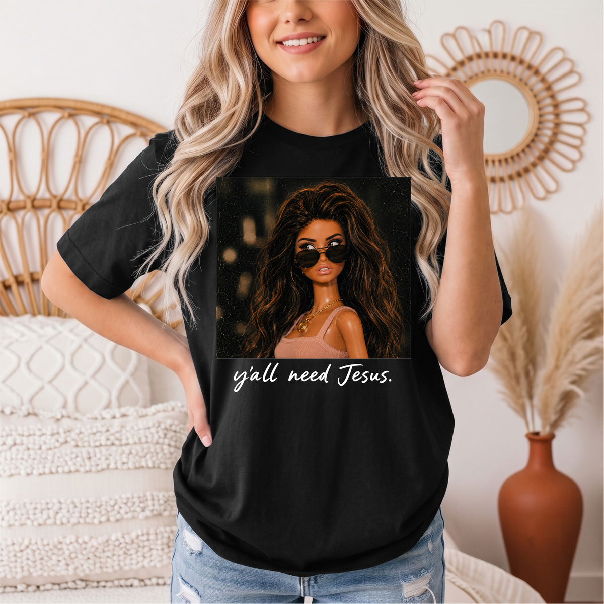 Y'all Need Jesus Doll Graphic Tee