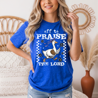 Off To Praise The Lord Christian Graphic Tee