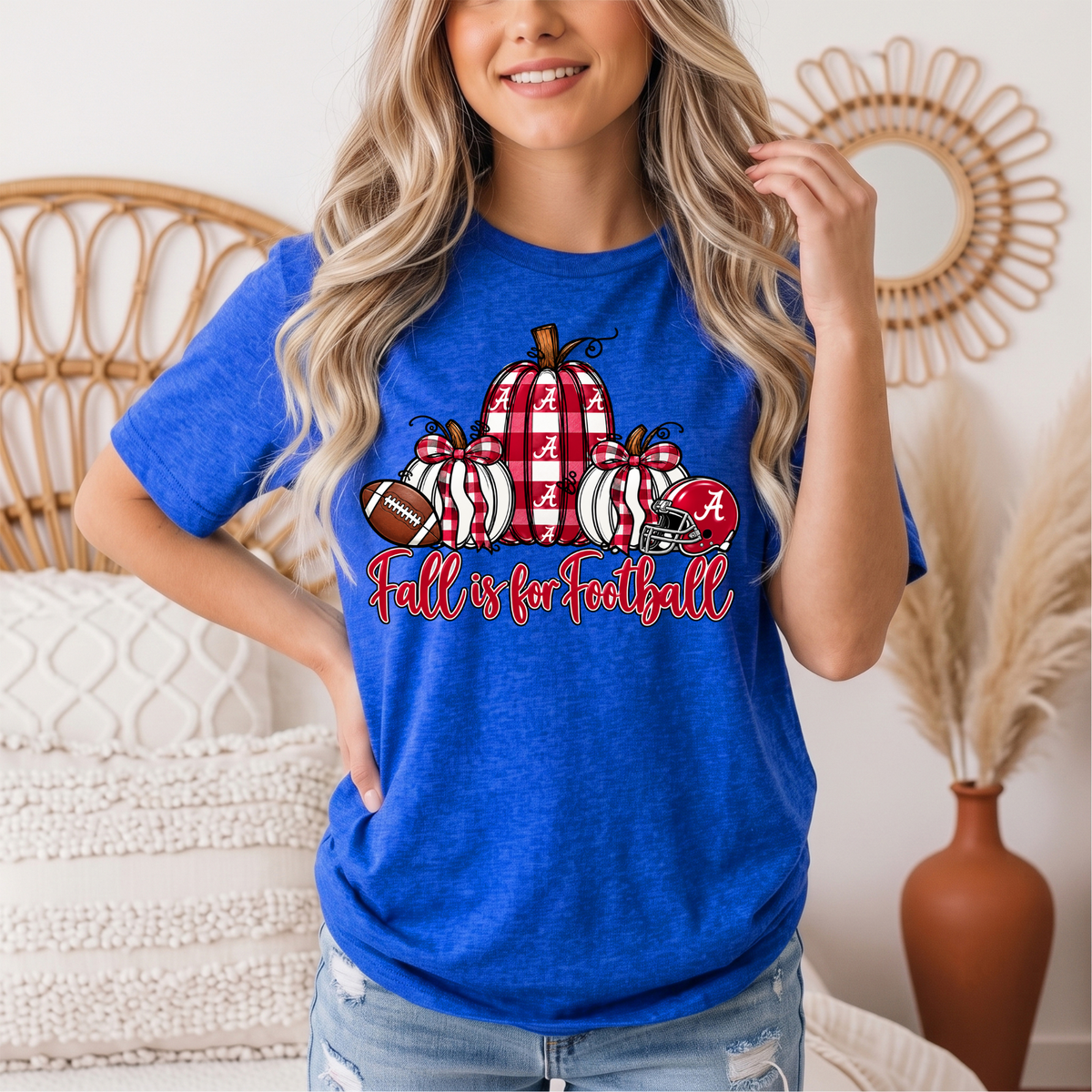 Fall Is for Football Alabama Pumpkin Graphic Tee