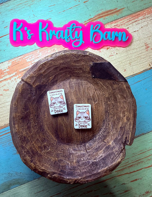 Silicone Focal Bead- Sometimes it takes me all day to get nothing done K's Krafty Barn