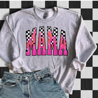 Mama Checkered Pink Flame K's Crafty Vibes Co.