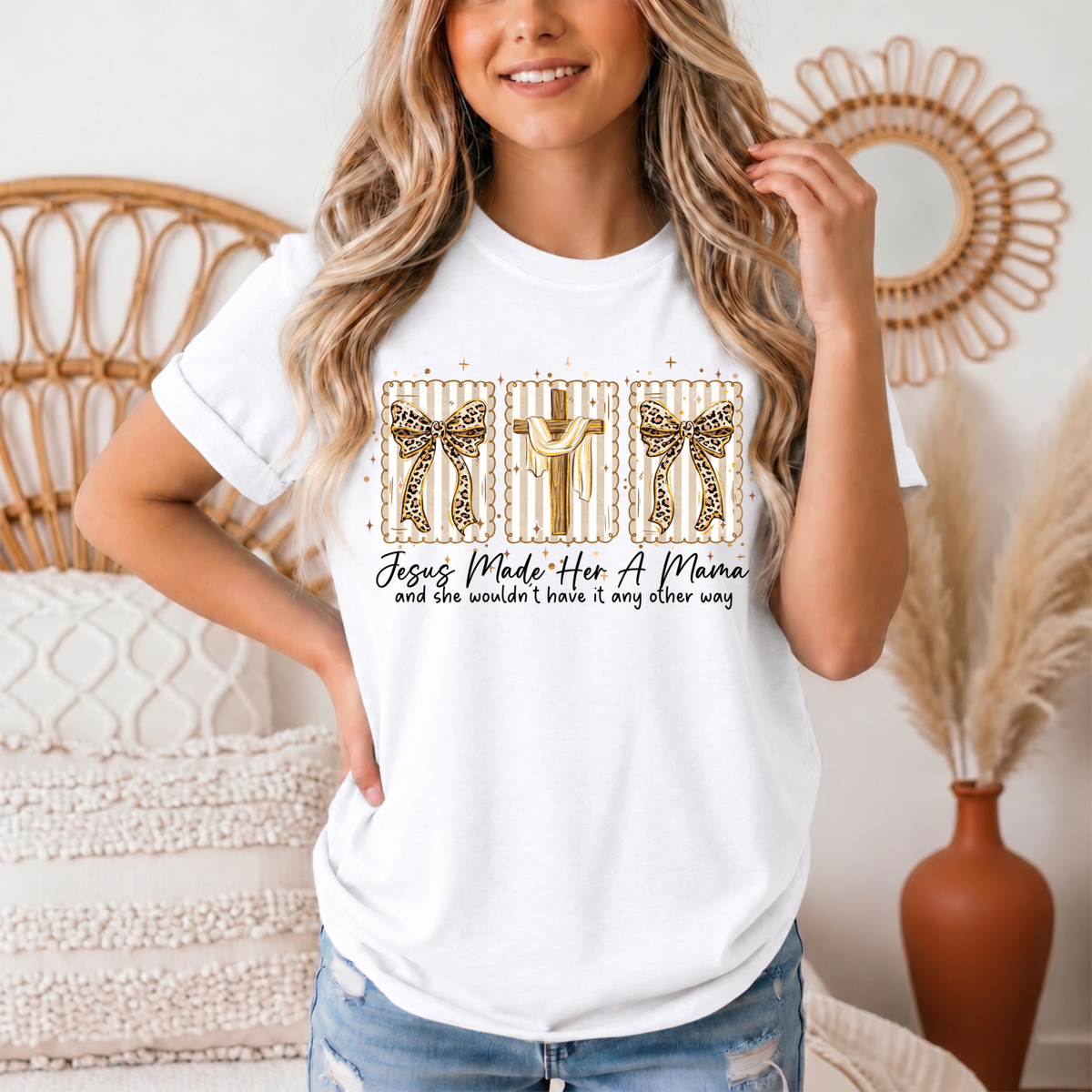 Jesus Made Her a Mama Christian Graphic Tee