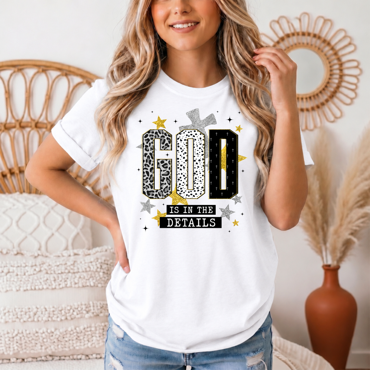 God Is in the Details Christian Graphic Tee