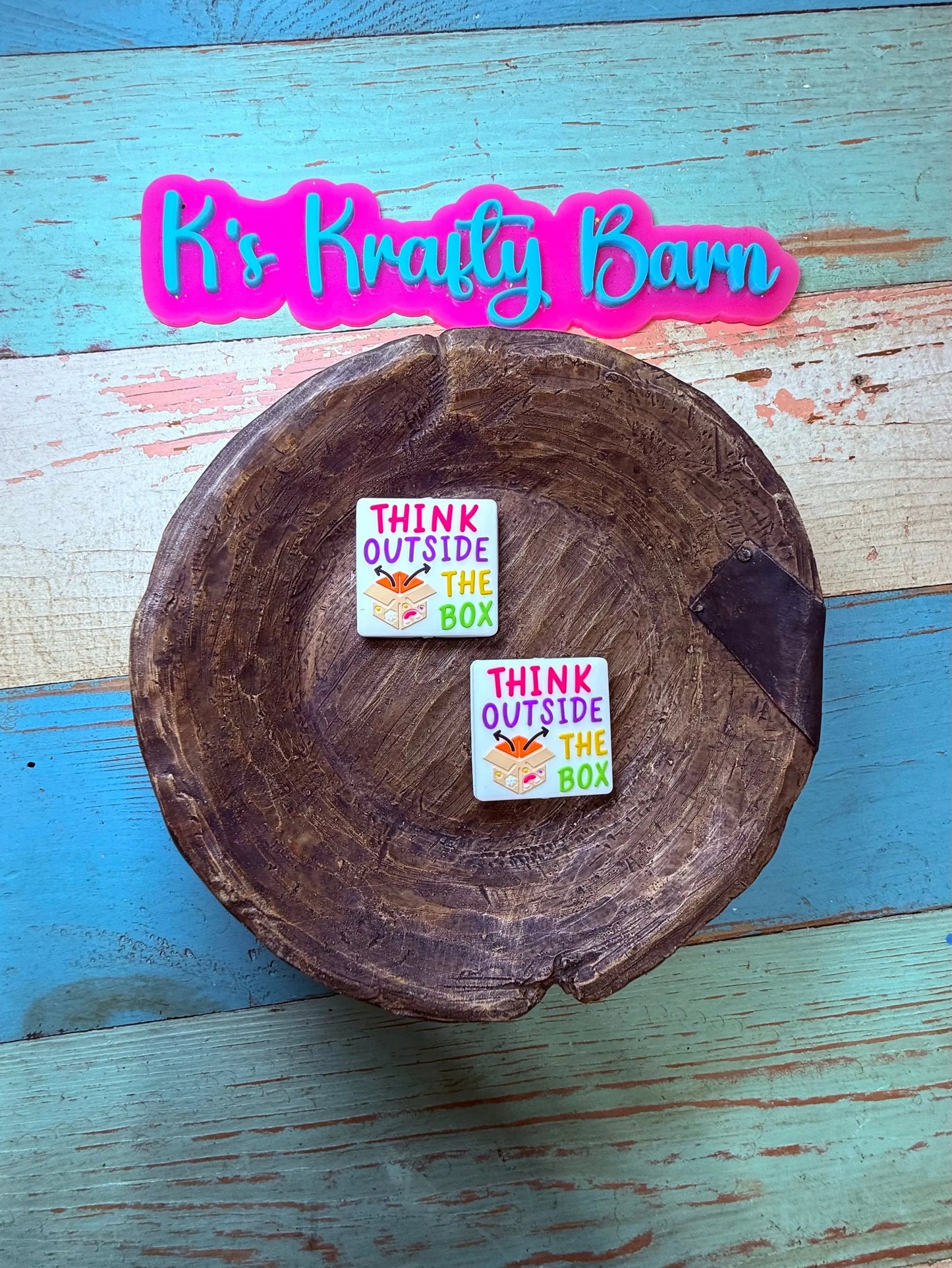 Silicone Focal Bead- Think outside the box K's Krafty Barn