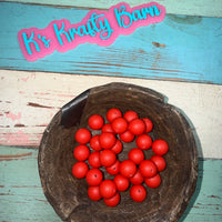 15mm Solid Silicone Beads- Coral Red