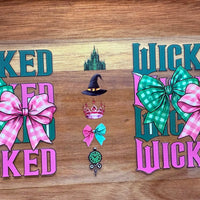 #409 Green and Pink Wicked Bows K's Krafty Barn
