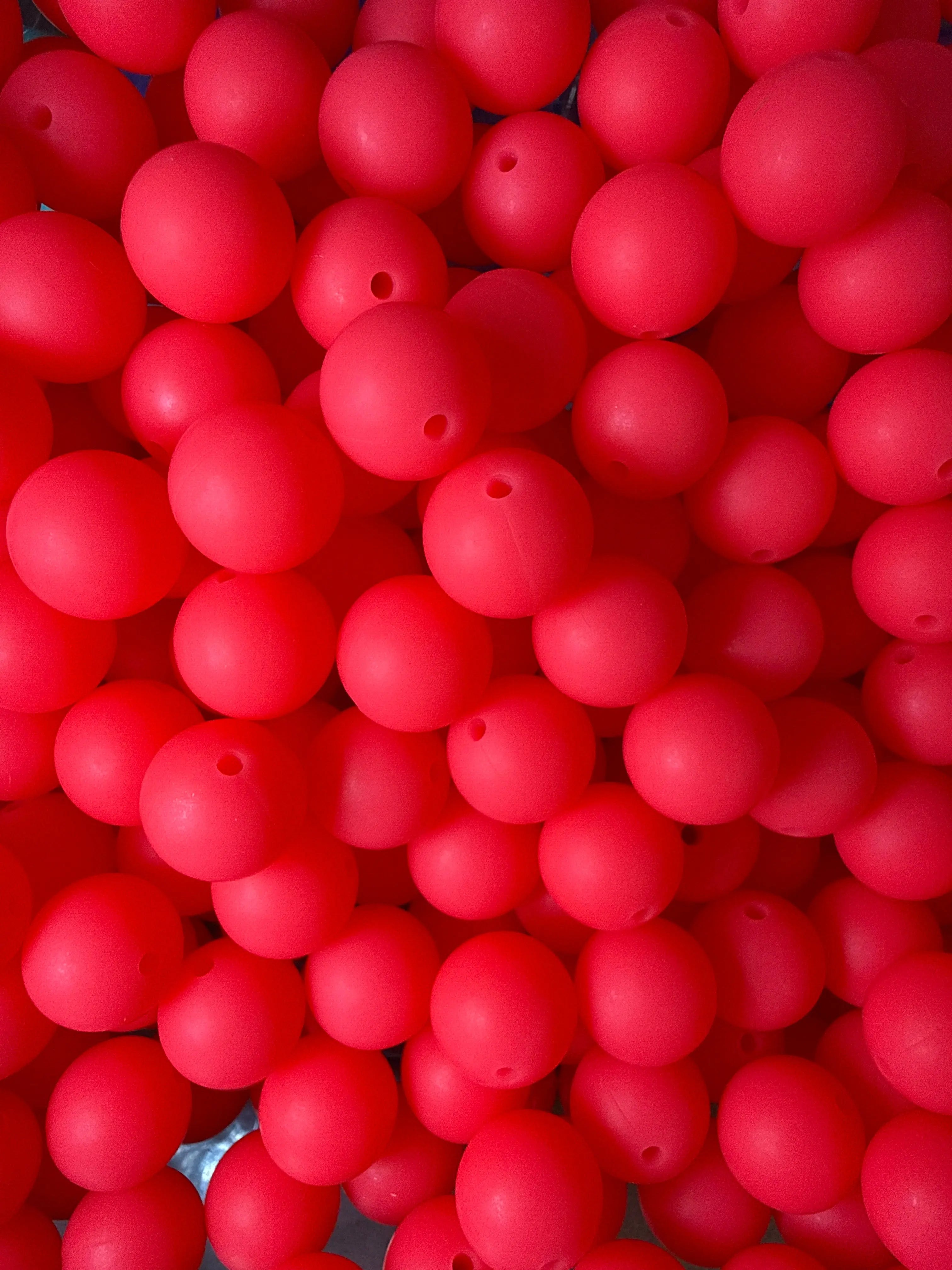 15mm Solid Silicone Beads- Electric Pink K's Krafty Barn