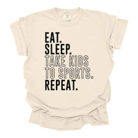 Eat Sleep Take Kids to Sports Repeat Shirt | Funny Sports Mom Graphic Tee K's Krafty Barn