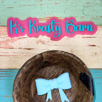 Silicone Focal Bead- Light blue bow K's Krafty Barn