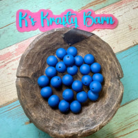 15mm Solid Silicone Beads- Royal Blue K's Krafty Barn